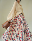 French vintage bubble cotton voluminous skirt