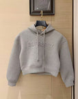 Embossed Print Hooded Sweatshirt