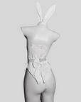 PU Maid Bunny Girl Lingerie Bodysuit (with Fishnet Stockings)