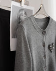 Luxurious Heart Mo&Co Classic Wool Cardigan