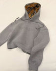 Embossed Print Hooded Sweatshirt