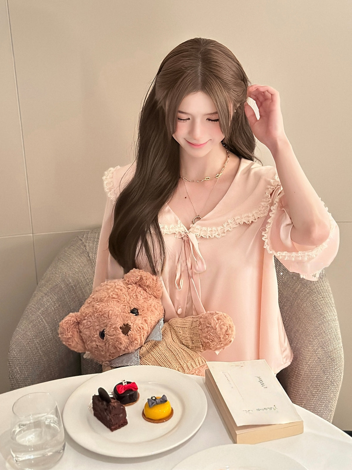 French silk loungewear with a sweet, feminine touch