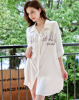 Silky Soft Boyfriend Shirt Nightdress