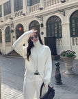 Double-Zip High Neck Thick Knit Cardigan