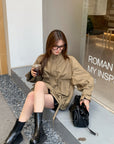 Casual Utility-Style Jacket with Straps