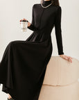 Mock Neck A-Line Dress