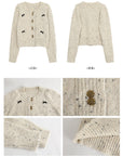Autumn and Winter Oatmeal Knit Cardigan