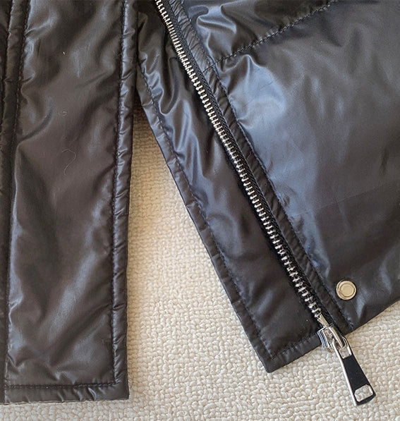 Glossy Oversized Collar Down Coat – Wash-Free Finish