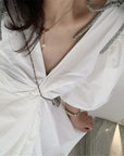 Detachable Bow Bubble Sleeve Dress
