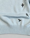 Loewe-Inspired W Embroidered Cropped Knit Sweater