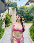 Thai-Style Instagram-Inspired Contrast Bikini 4-Piece Set
