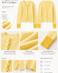 Contrast Wave-Edge Knit Cardigan