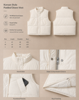 Korean Style 90% White Duck Down Vest