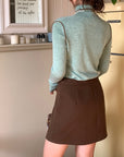 Merino Wool High-Neck Slim Fit Knit Top