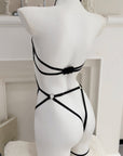 Black Sheer Mesh Halter Tie Lingerie
