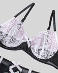 European and American Sexy WIREFREE Lace Lingerie Set (with Stockings)