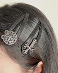 Kroheart Leather Side Hair Clips (Set of 6, 3 Pairs)