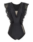Sexy Lace Backless One-Piece Swimsuit