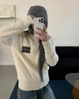 Extra-Thick Mu Style Stand Collar Zip Cardigan