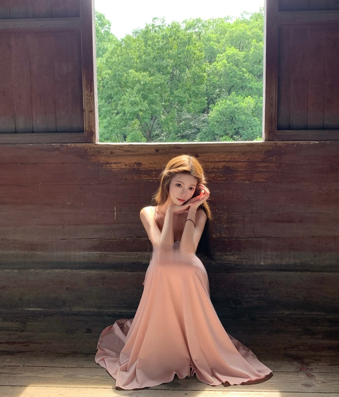 Soft Layered-Style Spliced Camisole Dress