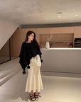 Thick Knit High-Waisted Fishtail Skirt
