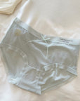 Ice Silk Sexy Lace Pure Desire Mesh Heart Panties (BEIGE)