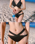 Korean Sexy Cross-Strap Bikini Two-Piece Swimsuit