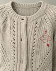 Orb Embroidered Heavy Knit Cardigan