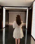 Hollow V-Neck Court Dress