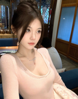 Wool Knit Layered Base Top