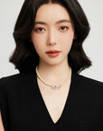Pearl Saturn Collarbone Necklace