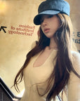 Solid Color Slim Fit V-Neck Knit Top