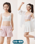 Shockproof Breathable Girls' Developmental Underwear(2-Pack white+pink)