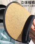Uv Black Rubber Layer Empty Top Straw Hat