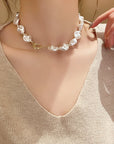 Vintage Rare Glowing Baroque Pearl Collar Necklace