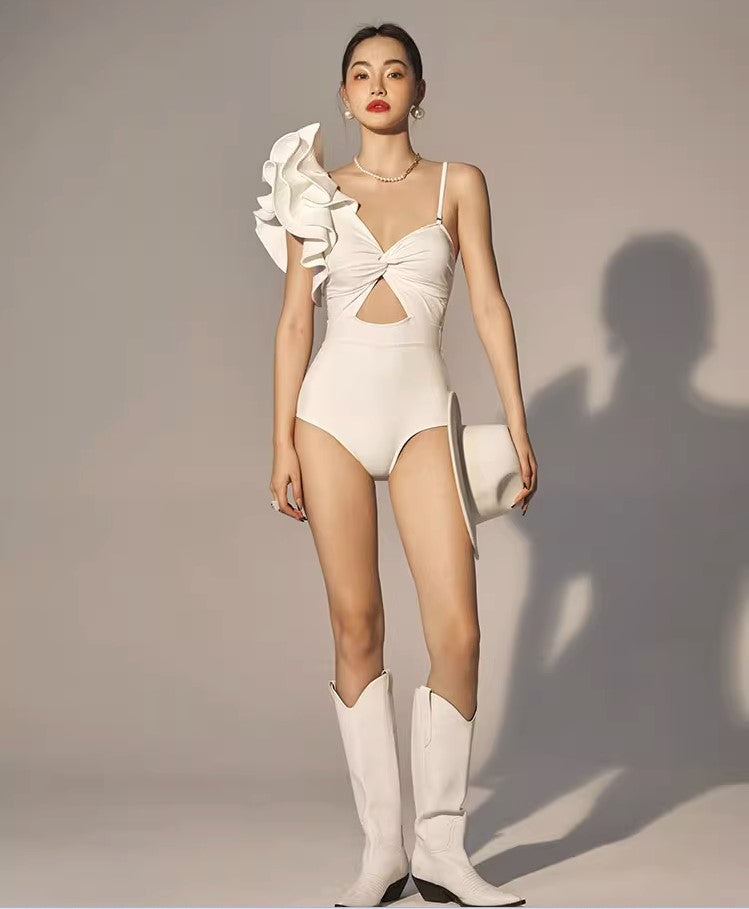 Fairy One-Shoulder Ruffled One-Piece/Spa