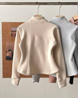 Double-Sided Thickened Fleece Waist-Cinching Top