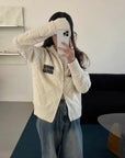 Extra-Thick Mu Style Stand Collar Zip Cardigan