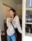 White Open Knit Smock Sun Protection Top