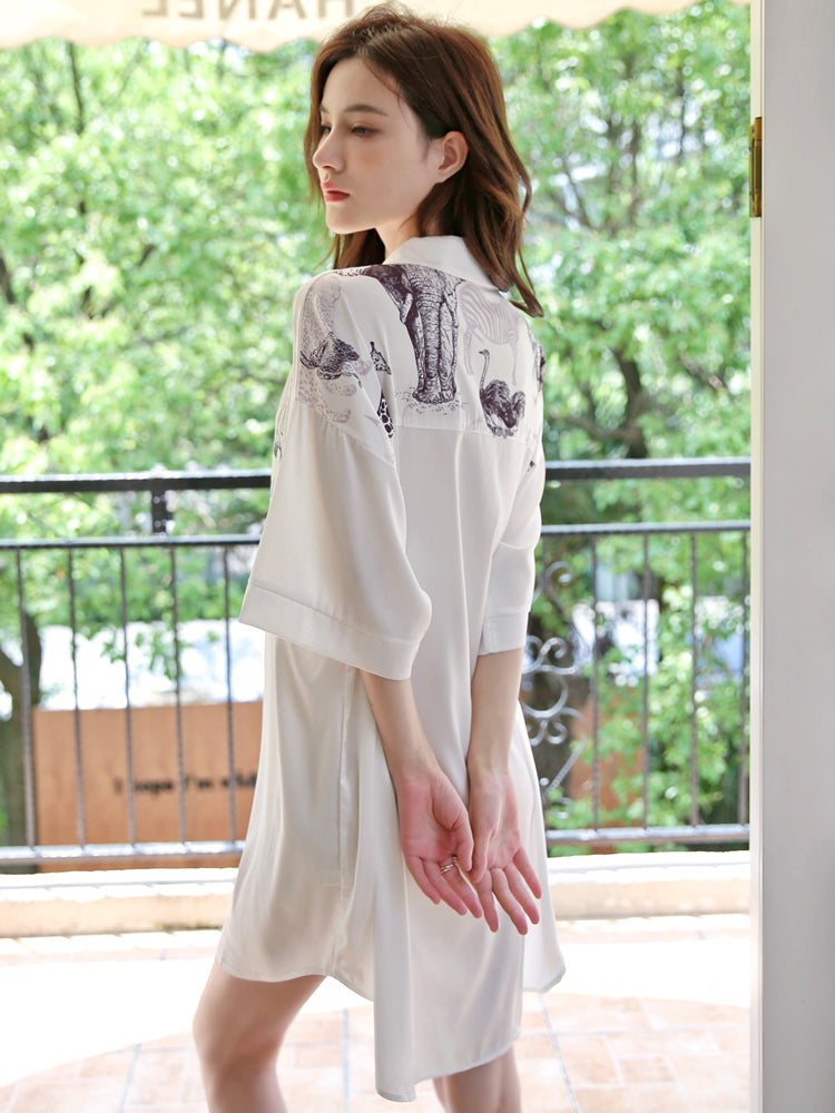 Silky Soft Boyfriend Shirt Nightdress