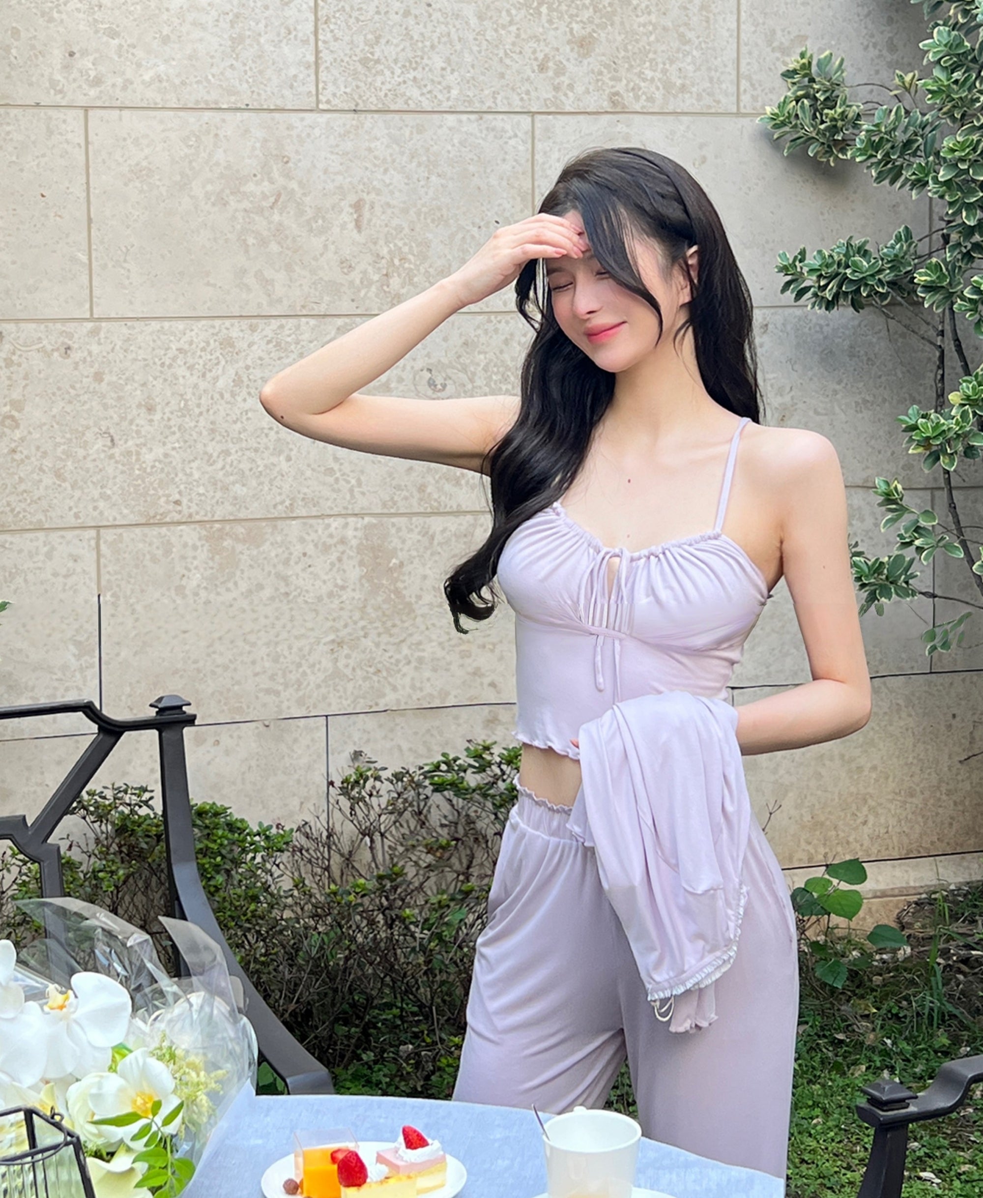 Taro Halter Cardigan Three-Piece Set