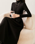 Mock Neck A-Line Dress