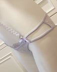 Romantic Purple Bow Halter Push-Up Lingerie