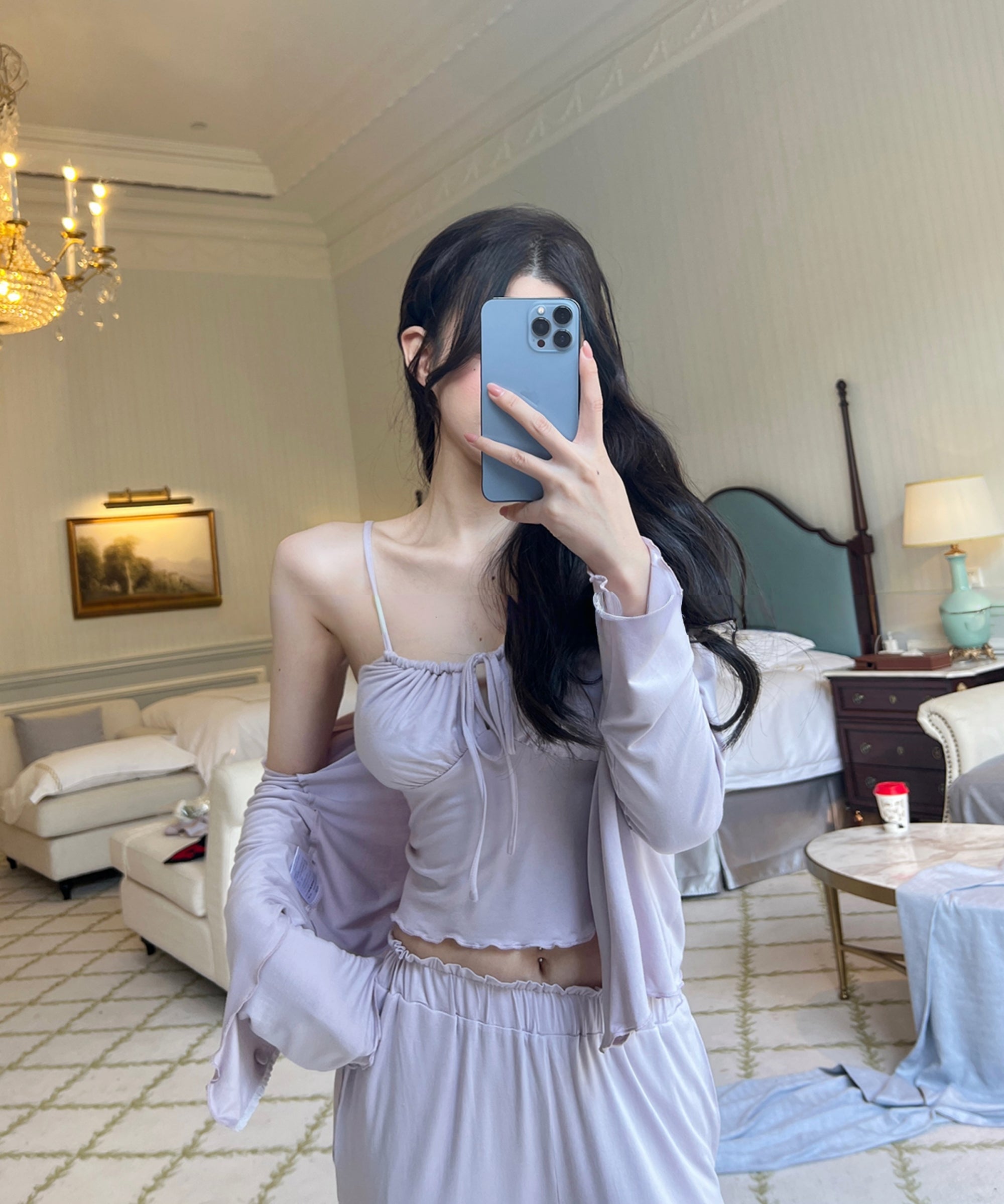 Taro Halter Cardigan Three-Piece Set