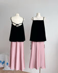 Must-Have Tie-Strap Camisole + Acetate Satin Mermaid Skirt