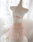 French Pure Desire Polka Dot Sexy Nightgown (2-Piece Set)