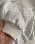 Korean-Style Relaxed Sweatshirt with Lace Bow Detail