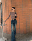 New Slim-Fit Knit Top for Slender Figure
