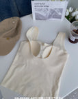 Milk Skin Material Vintage Square Neck Seamless Base Vest