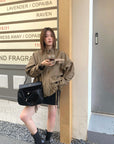 Casual Utility-Style Jacket with Straps